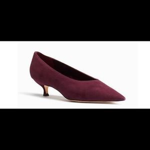 NWT,KATE SPADE
Dale Kitten Heels In Deep Russet,deep russet.